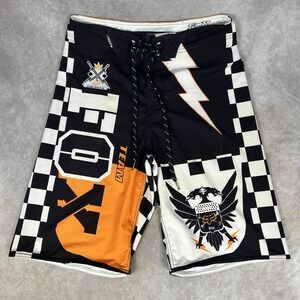 Fox Racing Board Shorts Board Shorts Swim Shorts Checkered Team Fox‎ 28